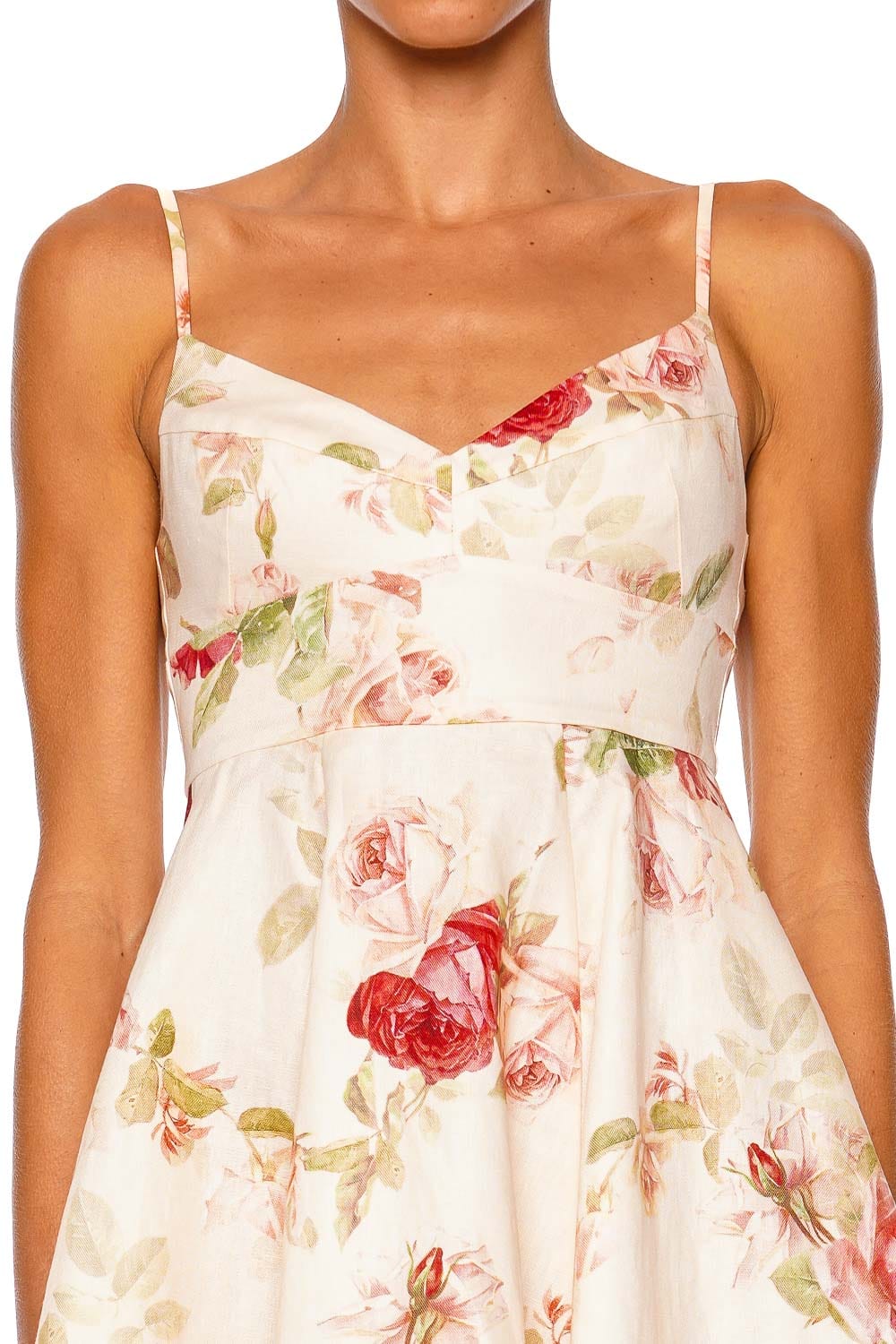 ZIMMERMANN Roselight Cream Floral Picnic Mini Dress