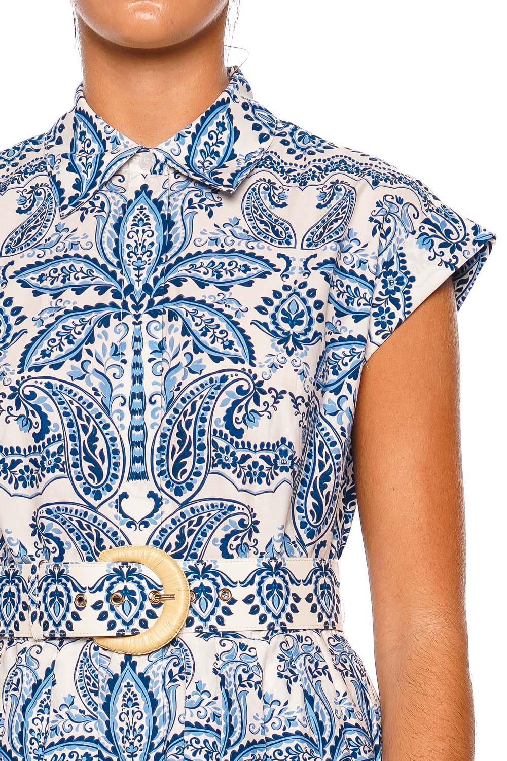 Cara Cara Octavia Blue Cap Sleeve Mini Dress