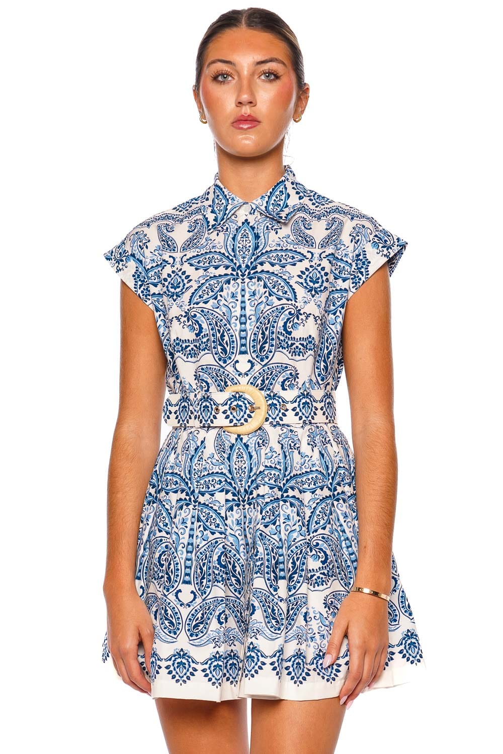 Cara Cara Octavia Blue Cap Sleeve Mini Dress