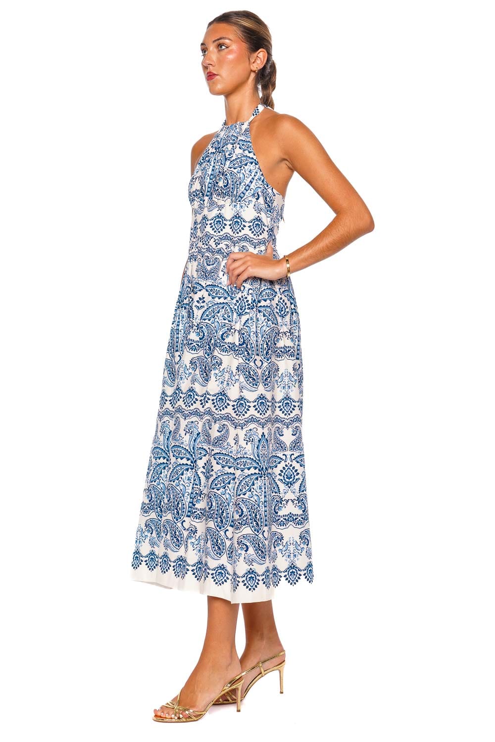 Cara Cara Denise Sky Halter Midi Dress