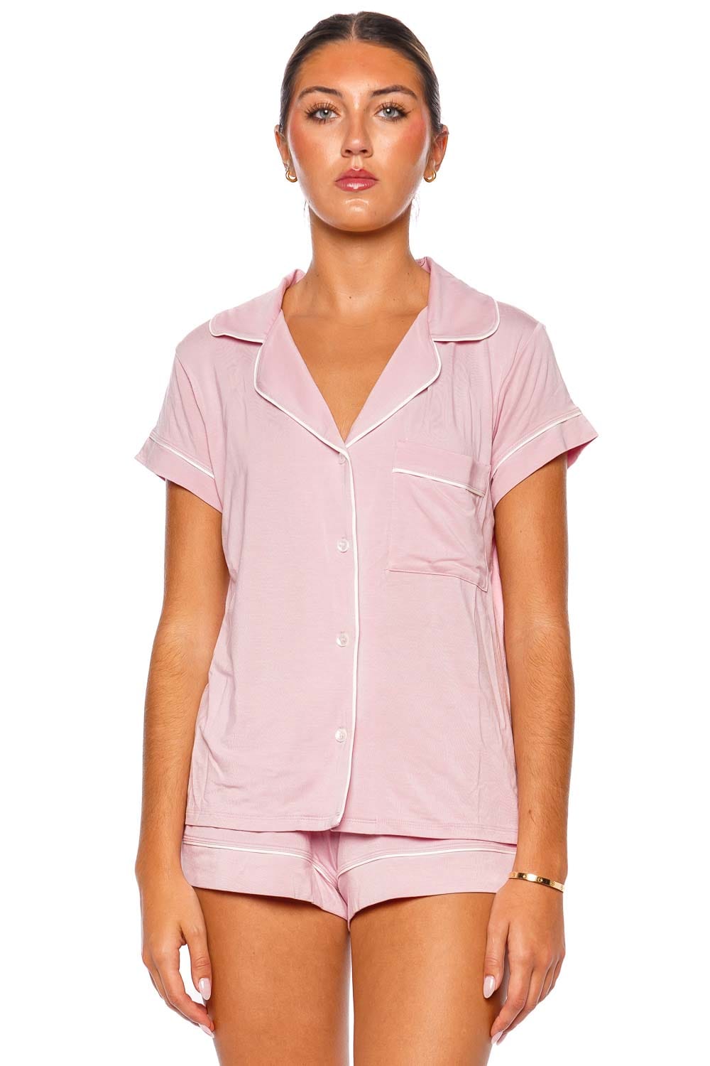 Eberjey Gisele Pink Nectar Pajama Short Set