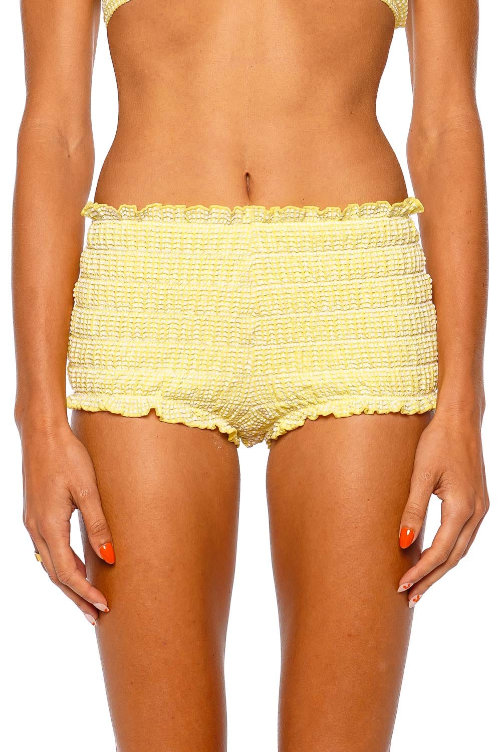 Solid & Striped The Mimi Short Citrina Smocked Yellow Shorts