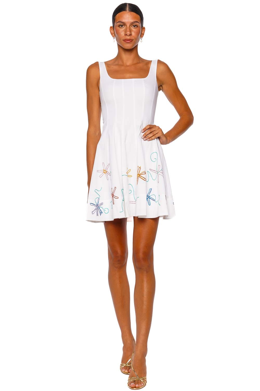 Roselight Cream Floral Picnic Mini Dress