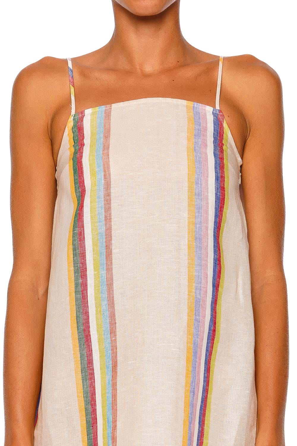 Staud Laura Day Trip Stripe Strappy Mini Dress