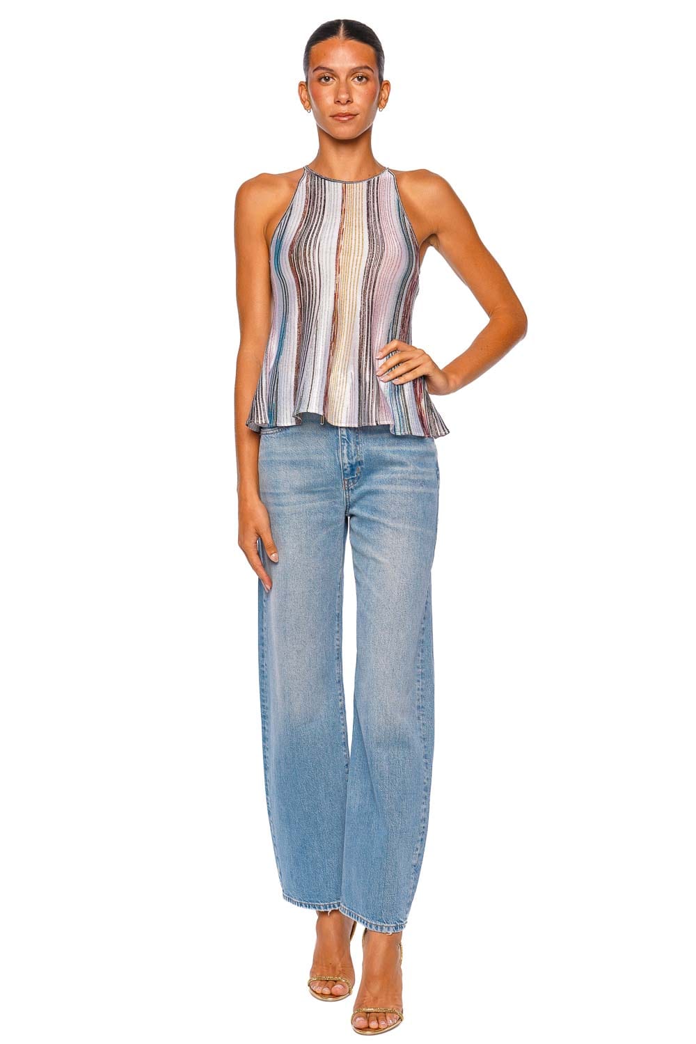 MISSONI Top DS26WK07 Multicolor Sleeveless High Neck Top
