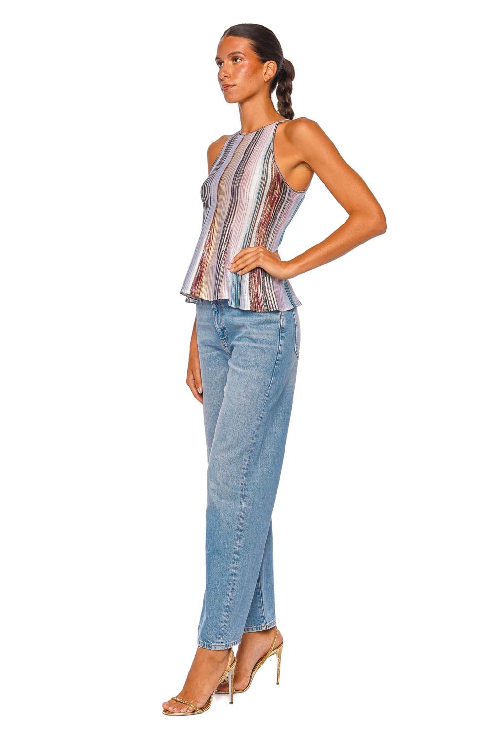 MISSONI Top DS26WK07 Multicolor Sleeveless High Neck Top
