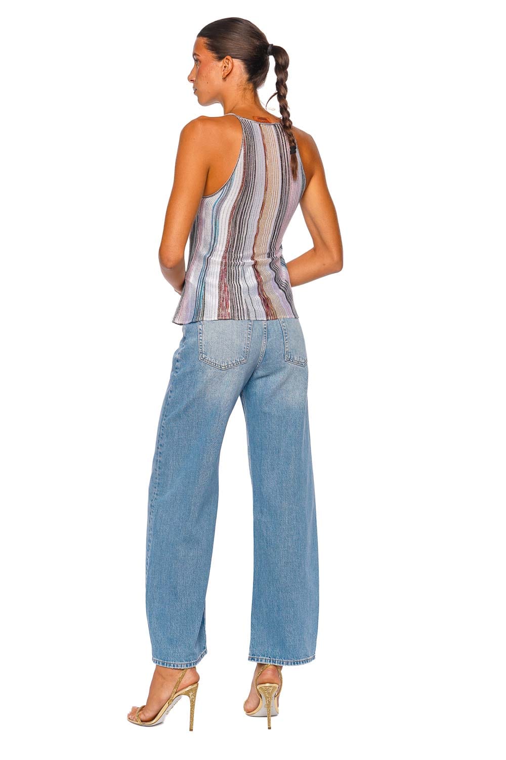 MISSONI Top DS26WK07 Multicolor Sleeveless High Neck Top