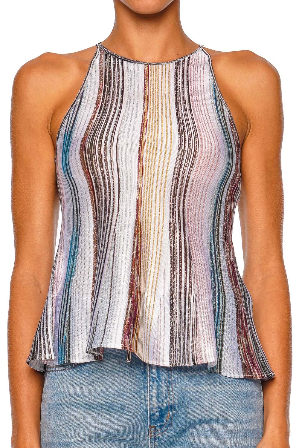 MISSONI Top DS26WK07 Multicolor Sleeveless High Neck Top
