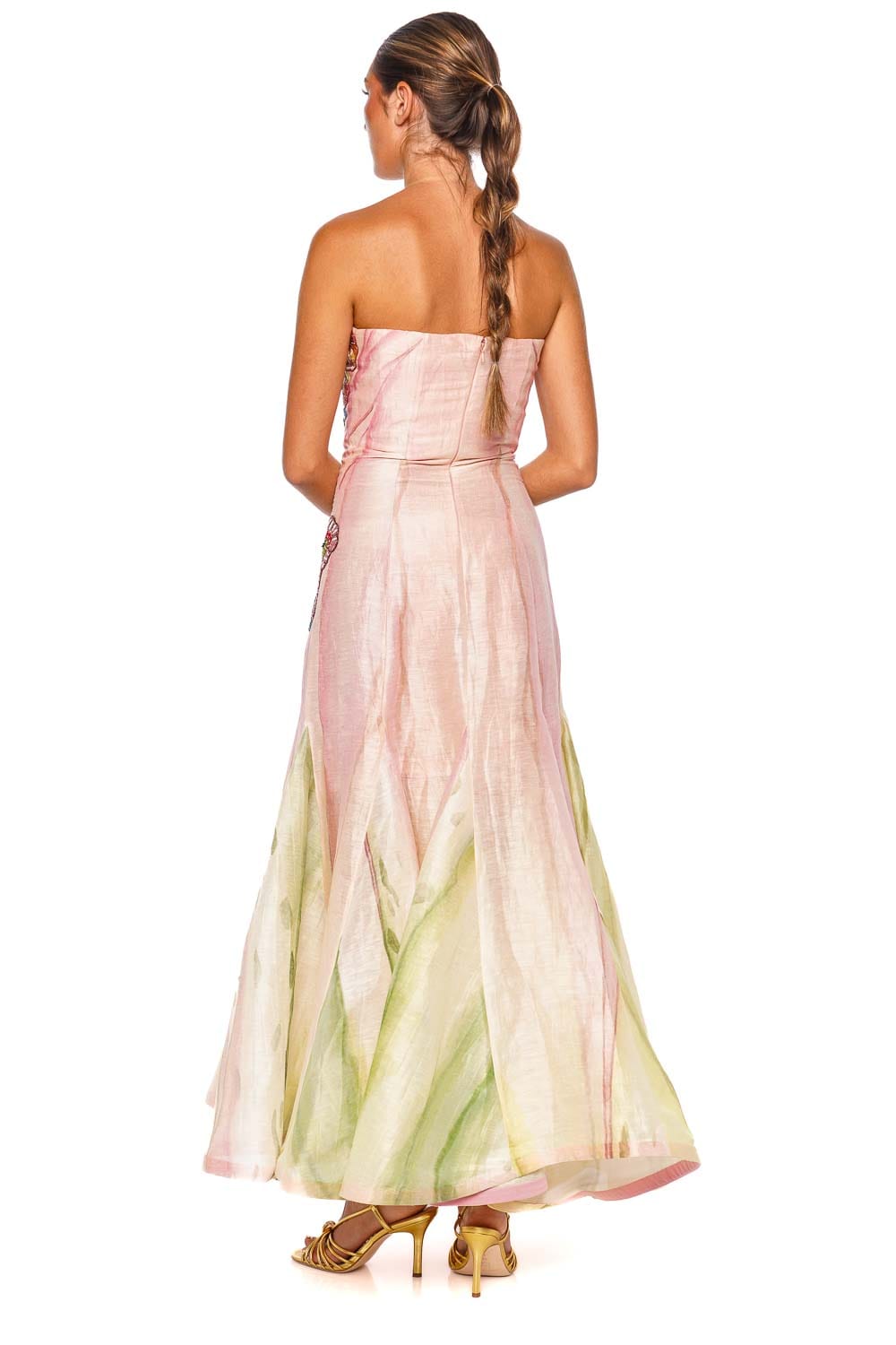 LA FUORI Spring Fae Bloom Multi Strapless Maxi Dress