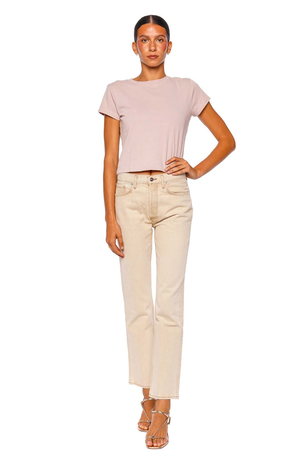 AGOLDE Adine Wallflower Short Sleeve Cropped Tee