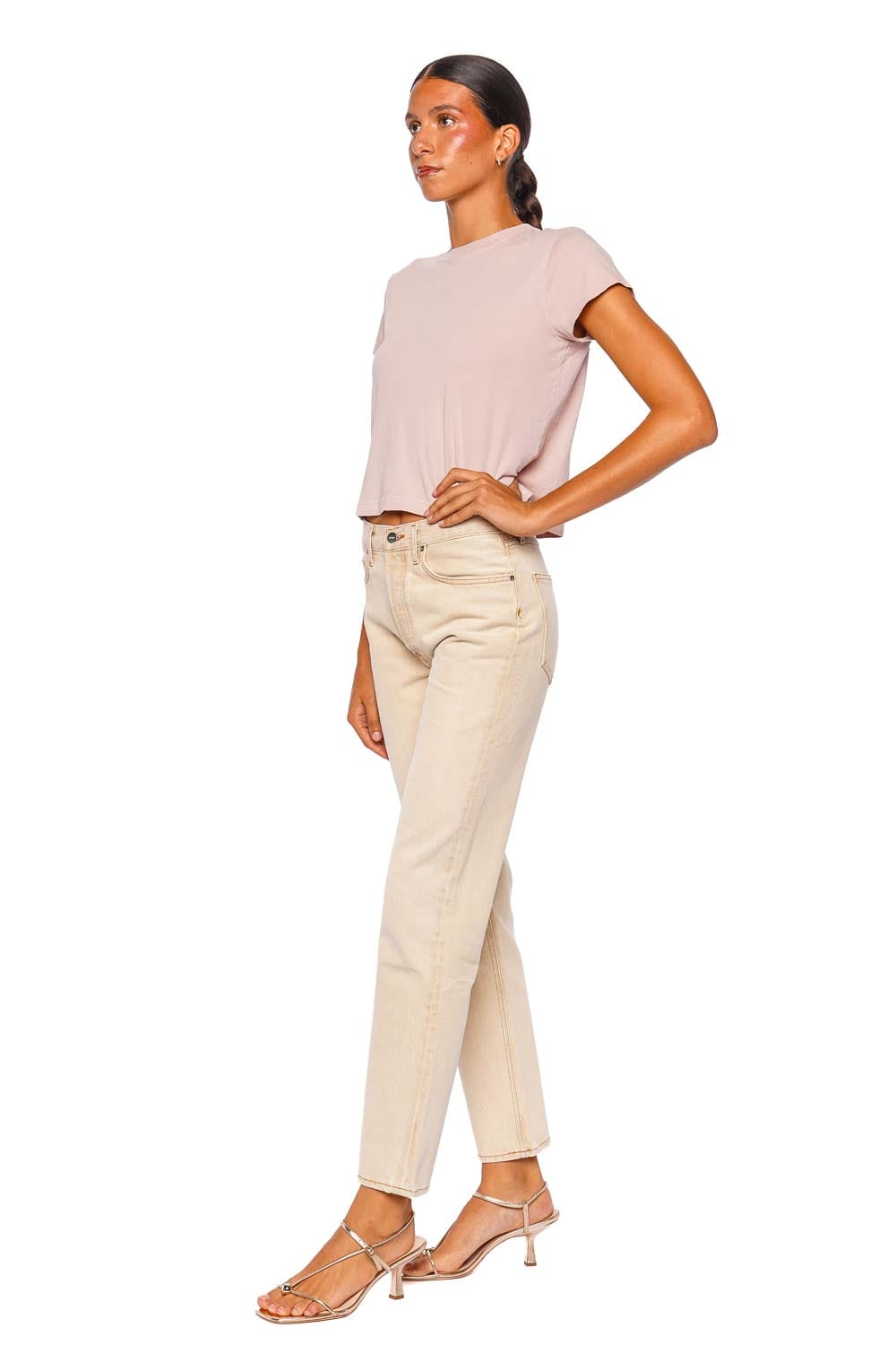 AGOLDE Adine Wallflower Short Sleeve Cropped Tee