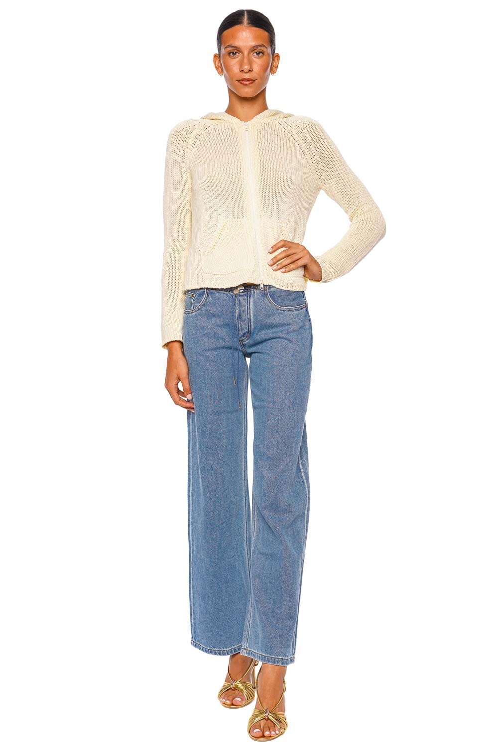Still Here Cool in Classic Blue Wide Leg Jeans