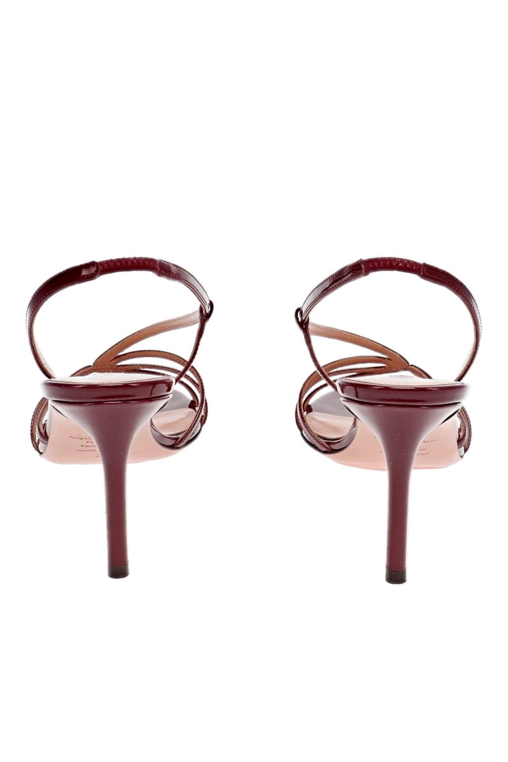 AQUAZZURA Talk To Me Merlot Patent Strappy Heeled Sandal