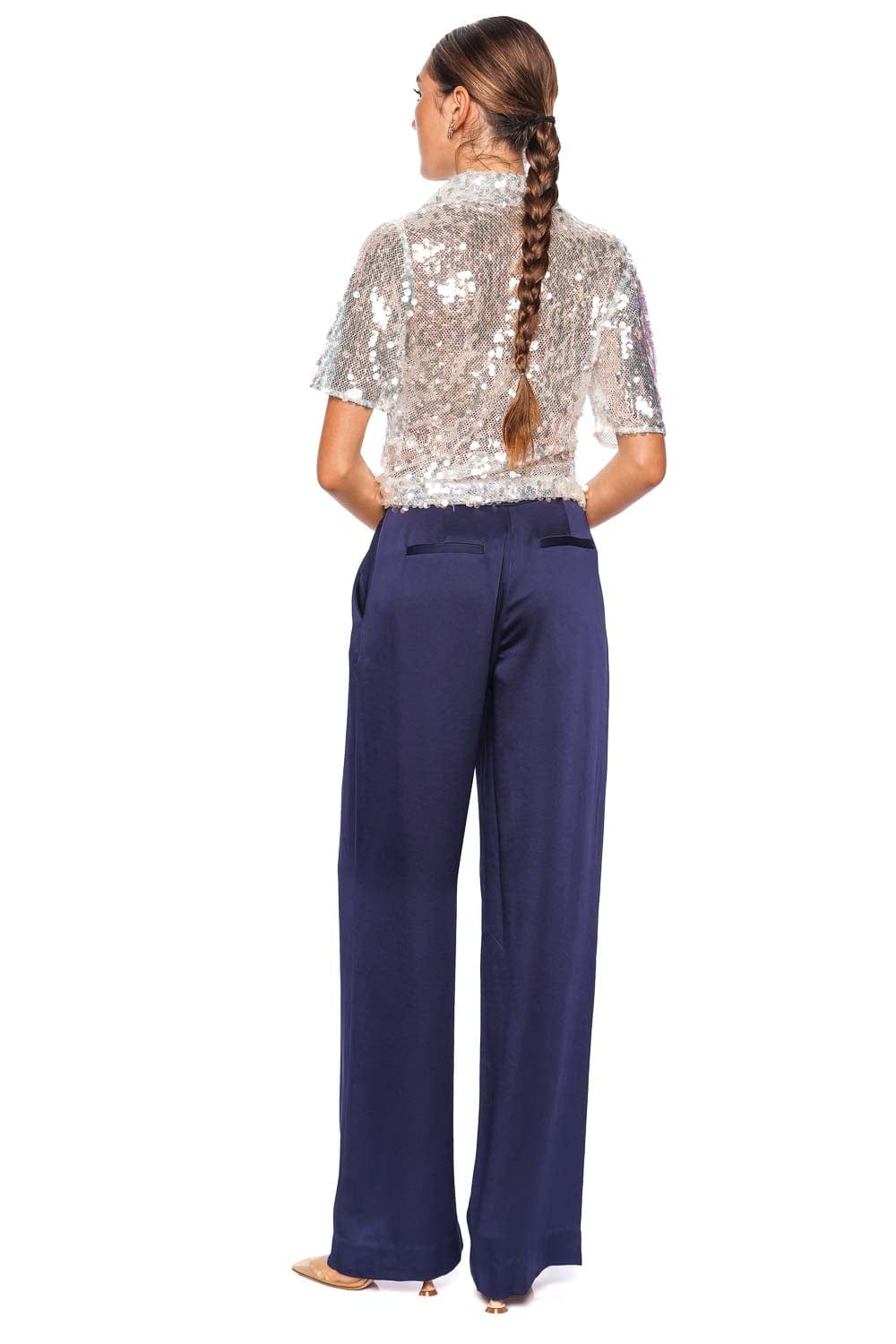 Christopher Esber Opaline Sequin Embellished Polo Top