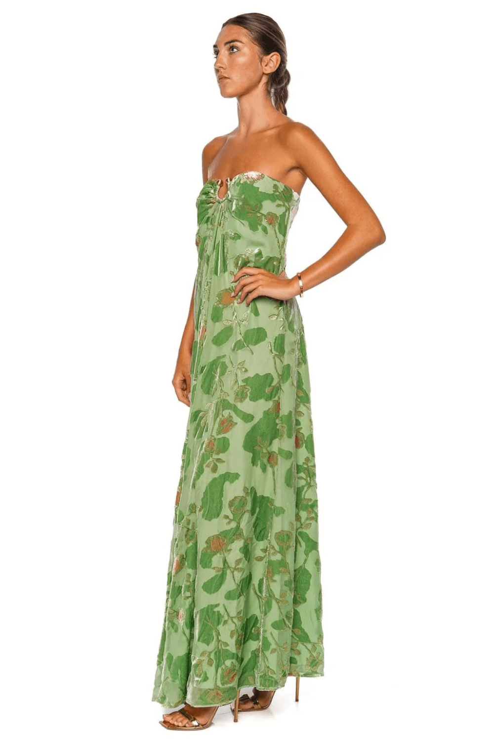 Cult Gaia Renay Moldavite Strapless Maxi Dress