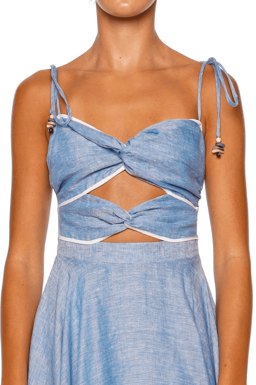 Azulu Monroe Cut Out Linen Maxi Dress