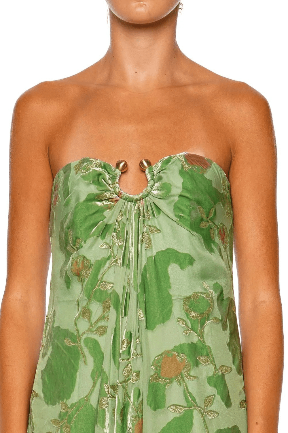 Cult Gaia Renay Moldavite Strapless Maxi Dress
