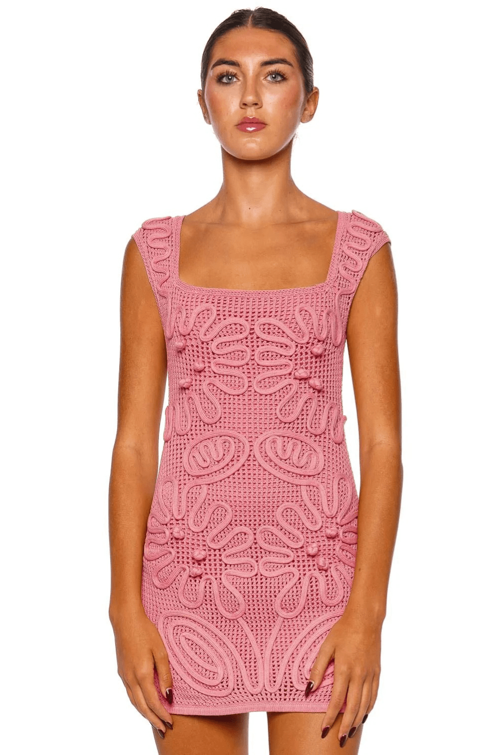 Cult Gaia Chimi Bubble Cord Knit Mini Dress