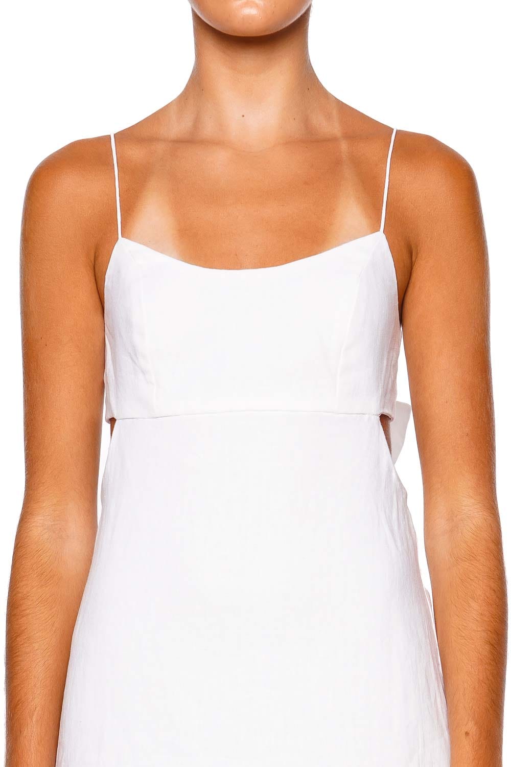 Faithfull The Brand Antibes White Linen Mini Dress