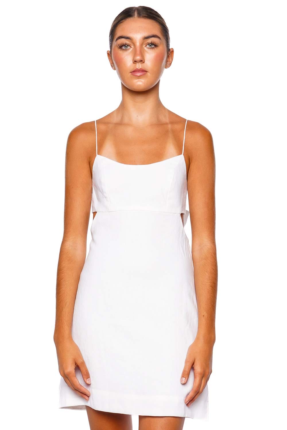 Faithfull The Brand Antibes White Linen Mini Dress