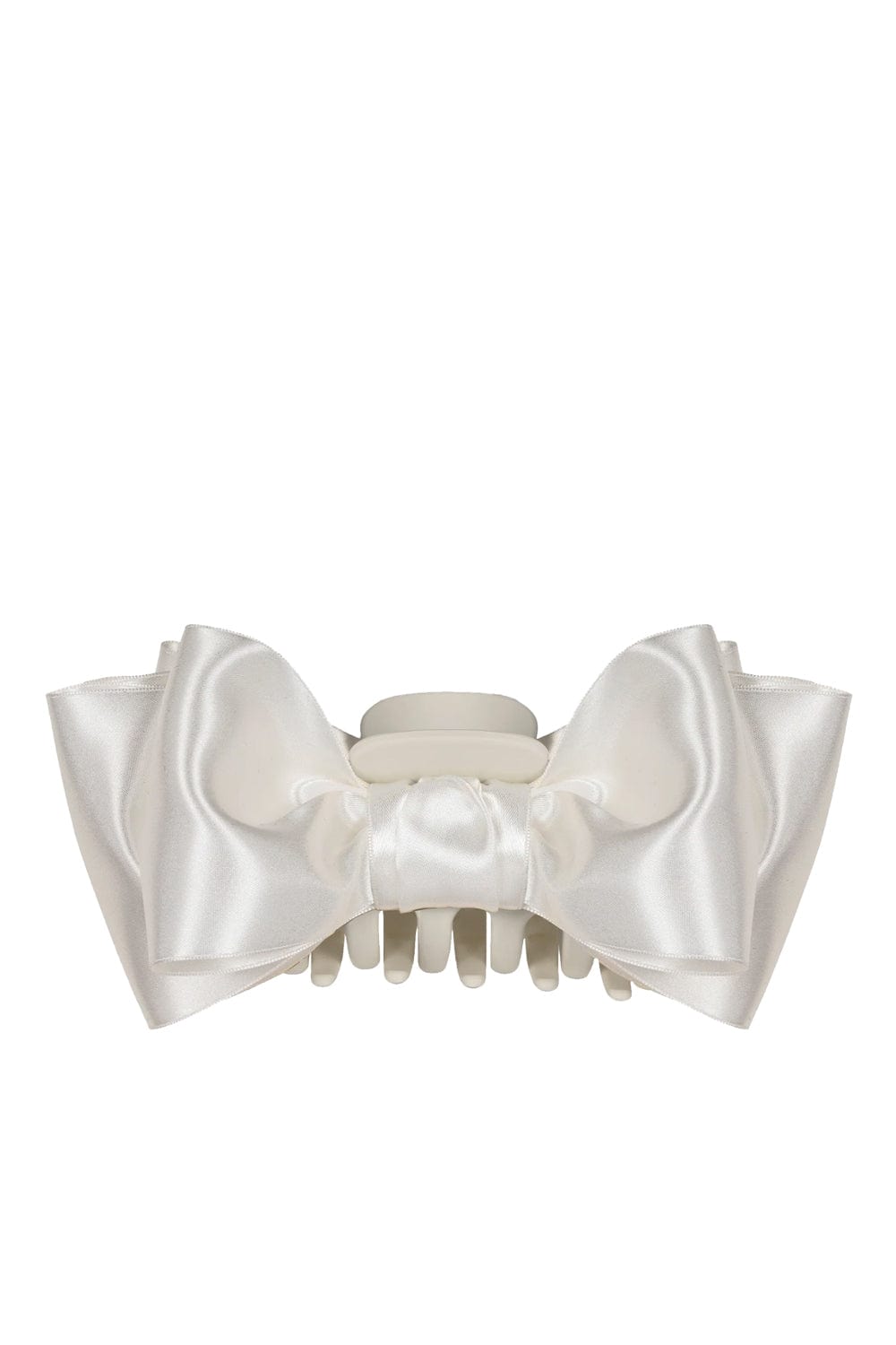 Jennifer Behr Agatha Ivory Satin Bow Jaw Clip