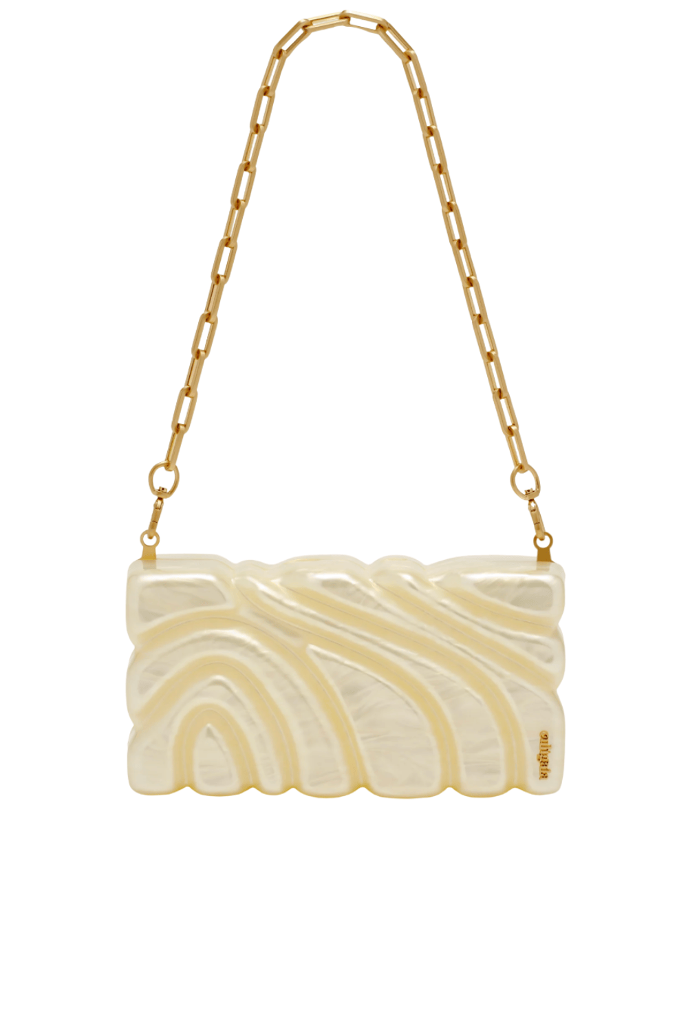 Cult Gaia Ivory AURA Sculpted Clutch