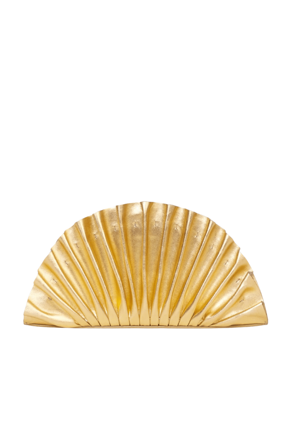 Cult Gaia Nala Gold Pleated Mini Clutch