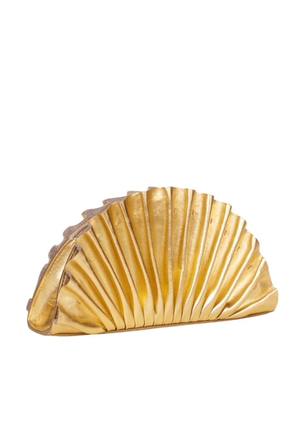 Cult Gaia Nala Gold Pleated Mini Clutch