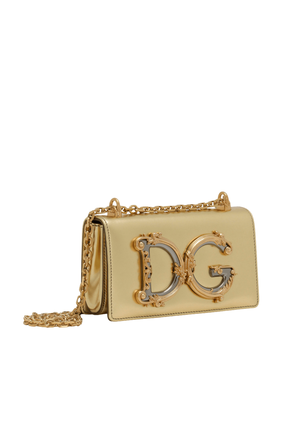 Dolce & Gabbana Gold Embellished Phone Shoulder Bag