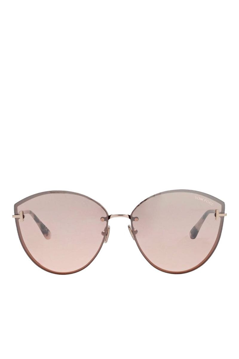 Evangeline Rose Gold Cat Eye Sunglasses display picture 2