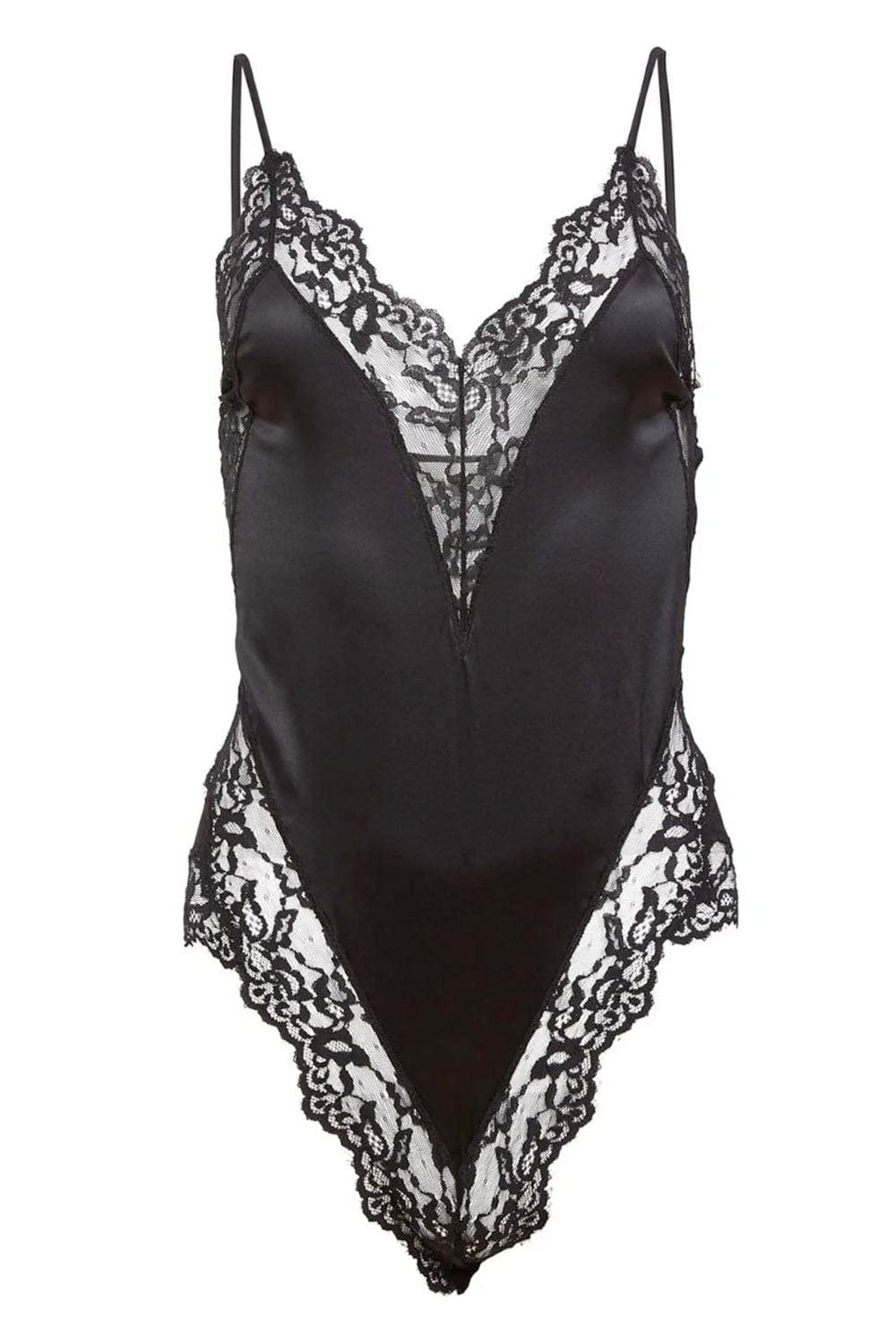 Fleur Du Mal Venus Black Silk Lace Teddy