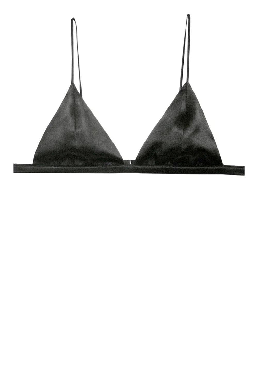 Fleur Du Mal Luxe Black Silk Triangle Bra