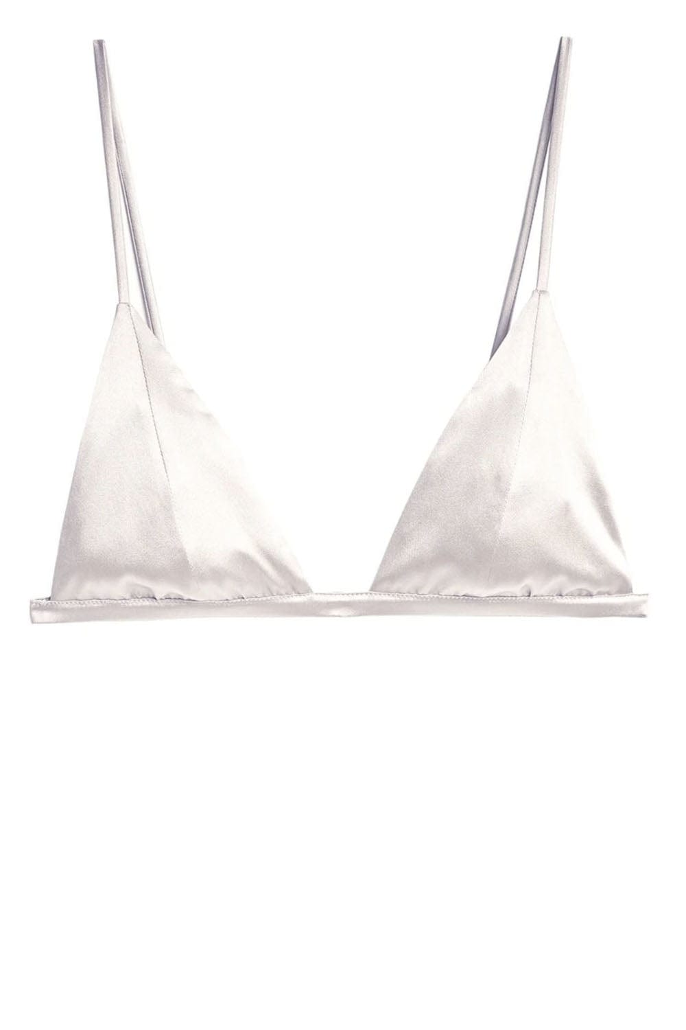 Fleur Du Mal Luxe Ivory Silk Triangle Bra