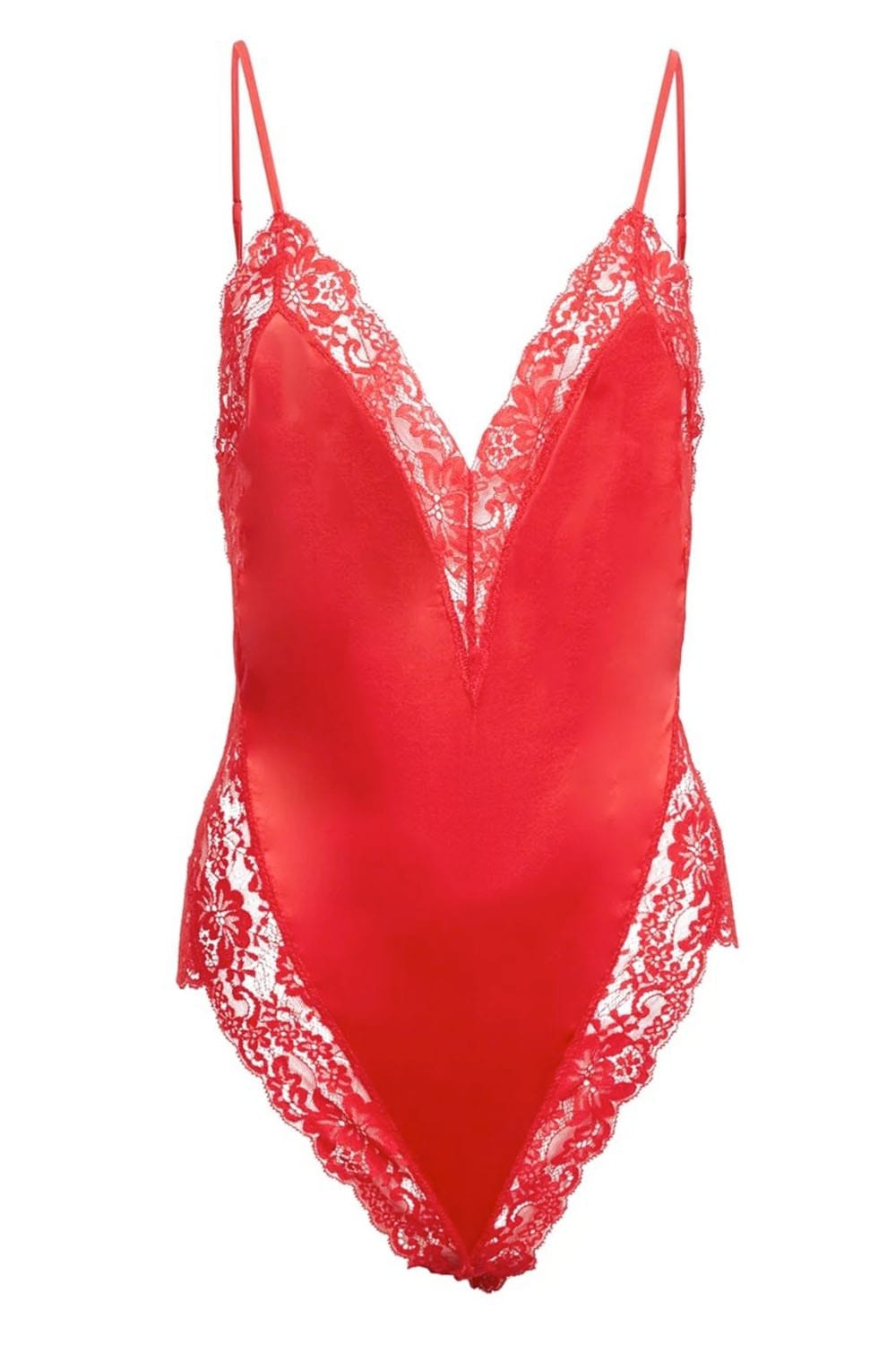 Fleur Du Mal Venus Rouge Silk Lace Teddy