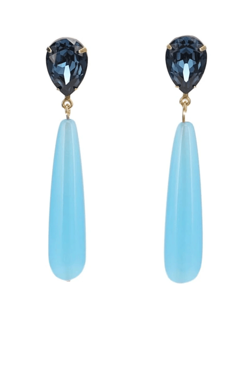 Jennifer Behr Caroline Blue Chalcedony Drop Earrings