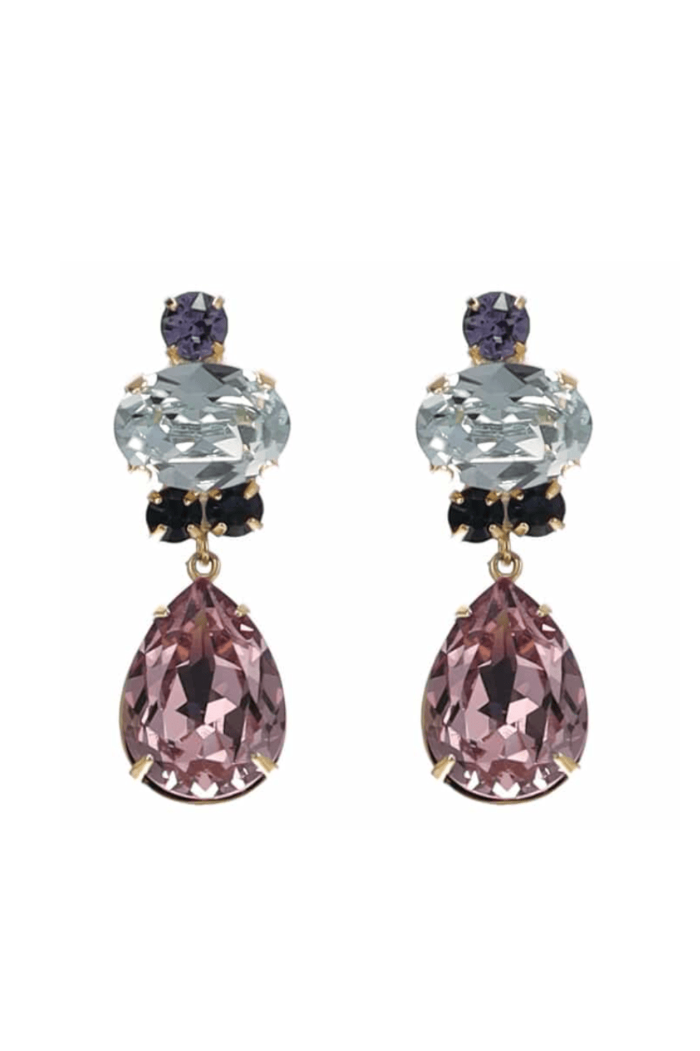 Jennifer Behr Catherine Vintage Rose Crystal Drop Earrings