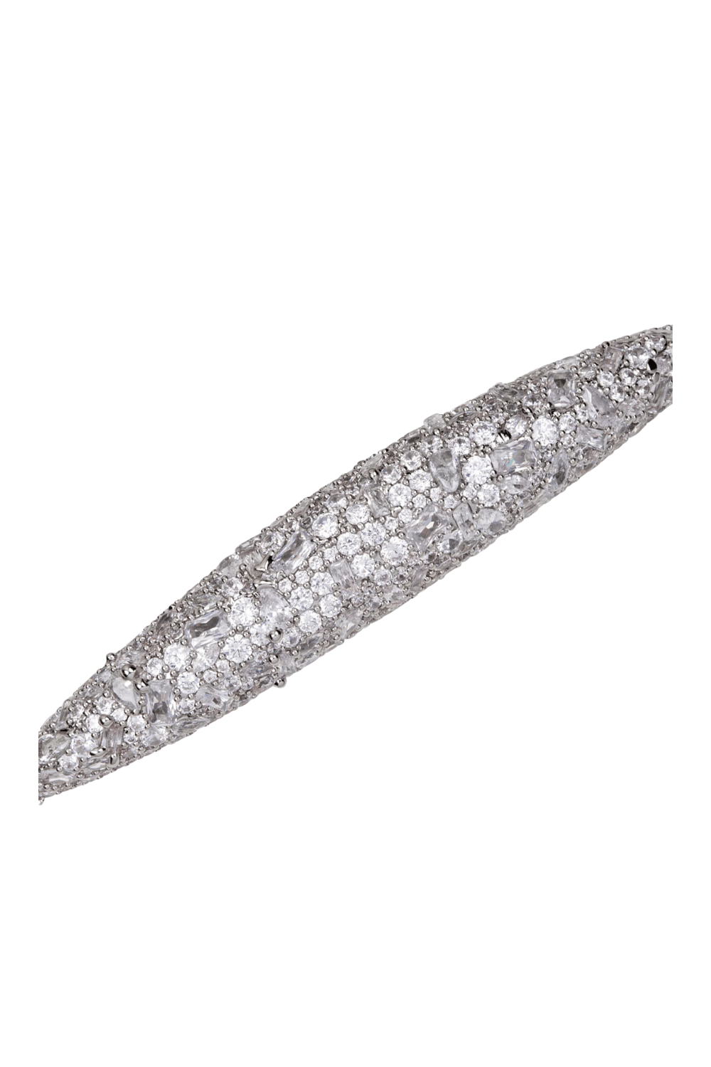 Czarine Crystal-Encrusted Silver Hair Barrette