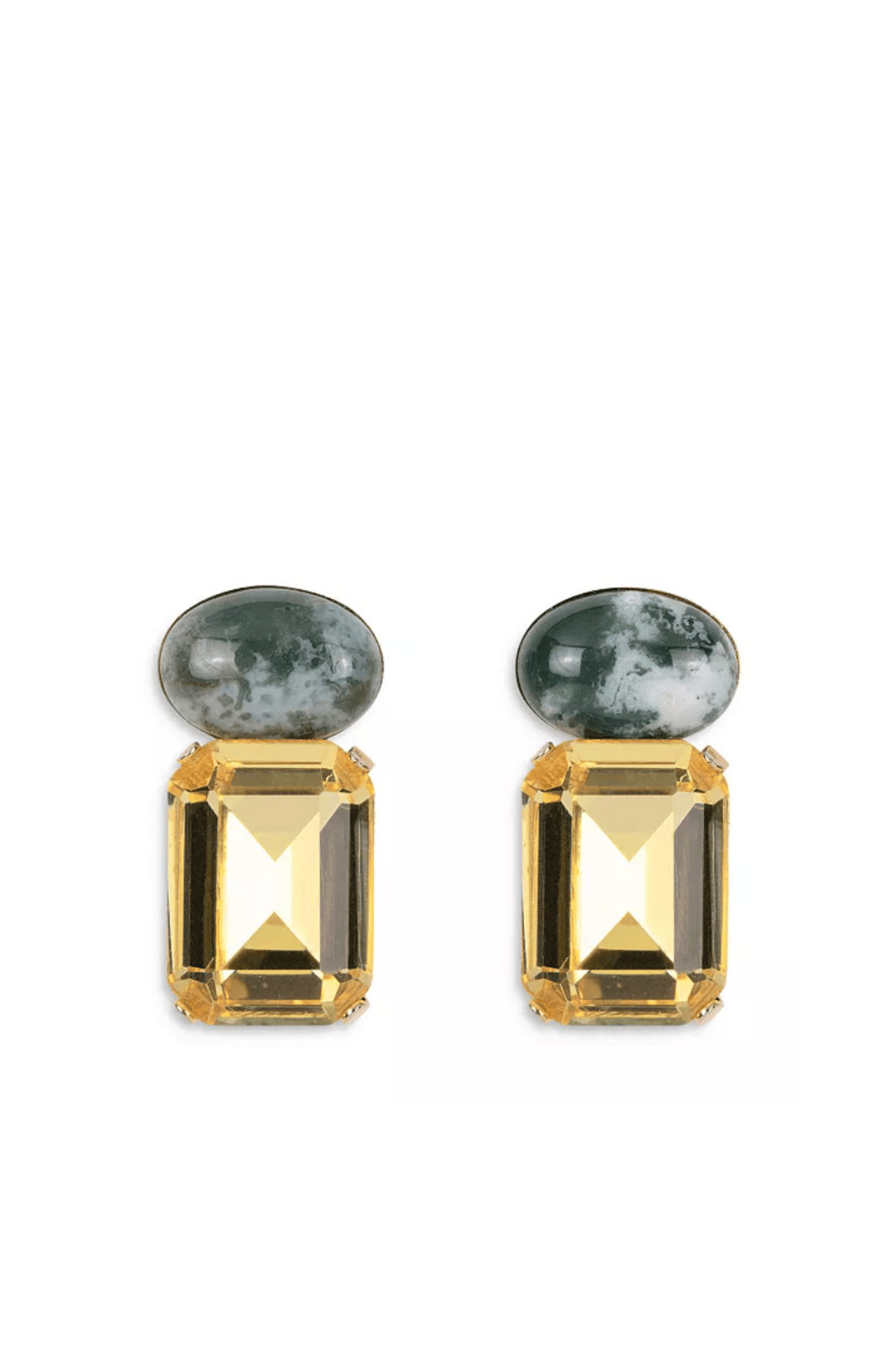 Jennifer Behr Elin Earrings in Citrine and Forest Green