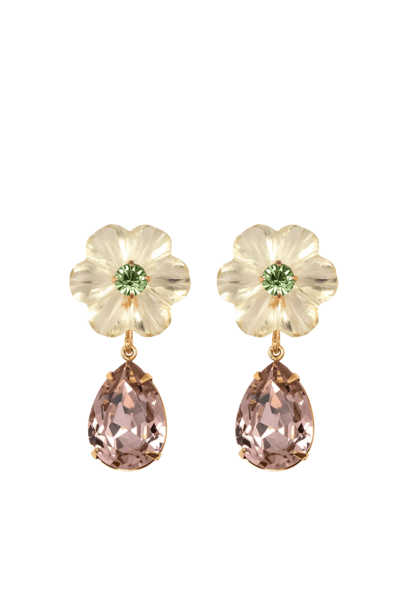 Juna Floral Lemon Quartz Drop Earrings