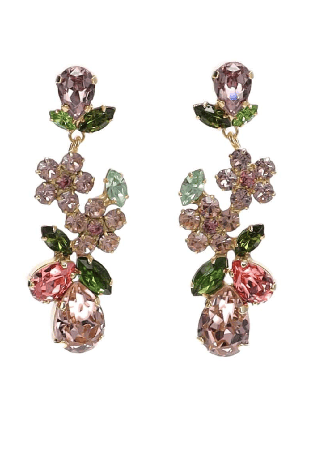 Jennifer Behr Martella Rose Crystal Drop Earrings