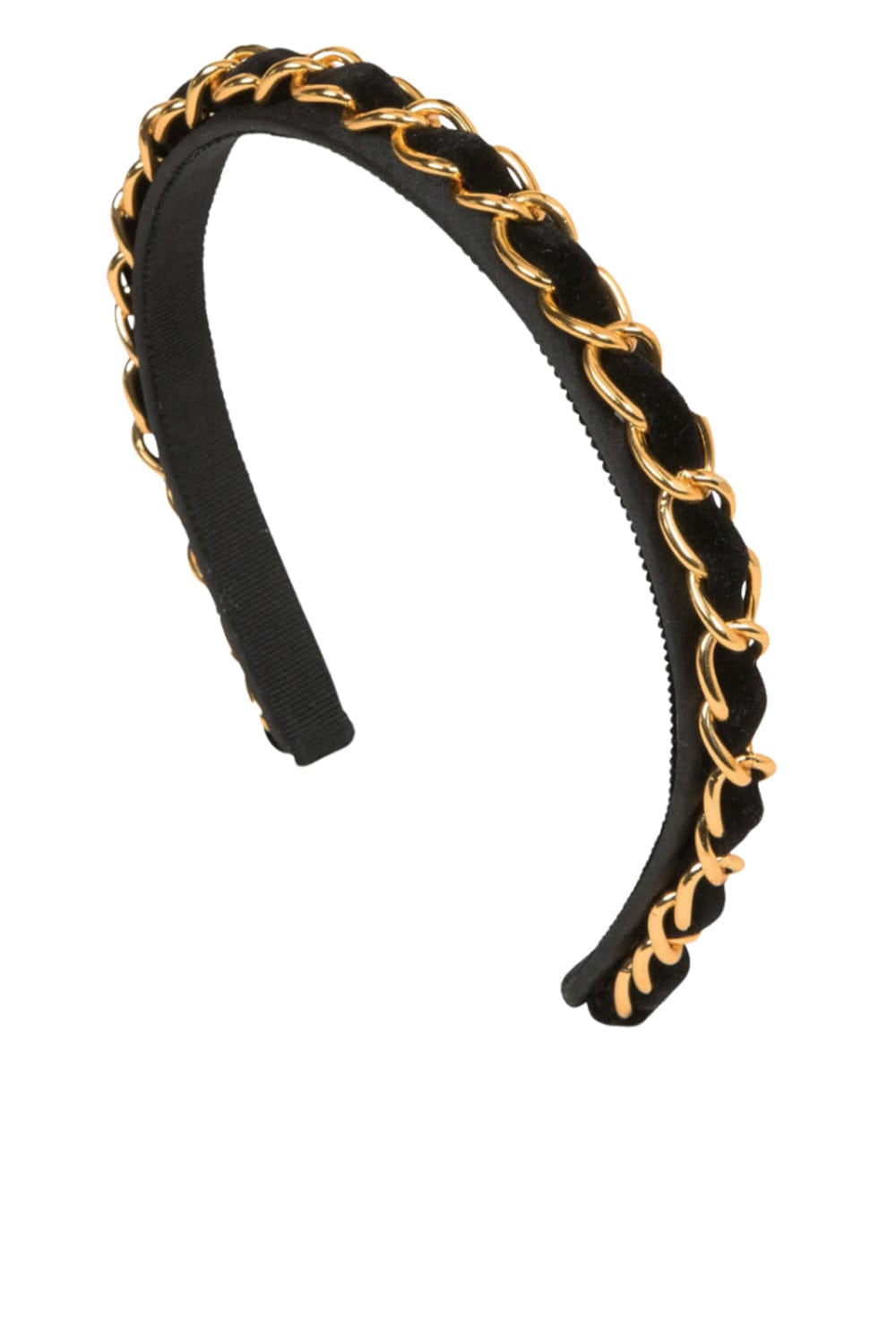 Jennifer Behr Kason Gold Chain Velvet Headband