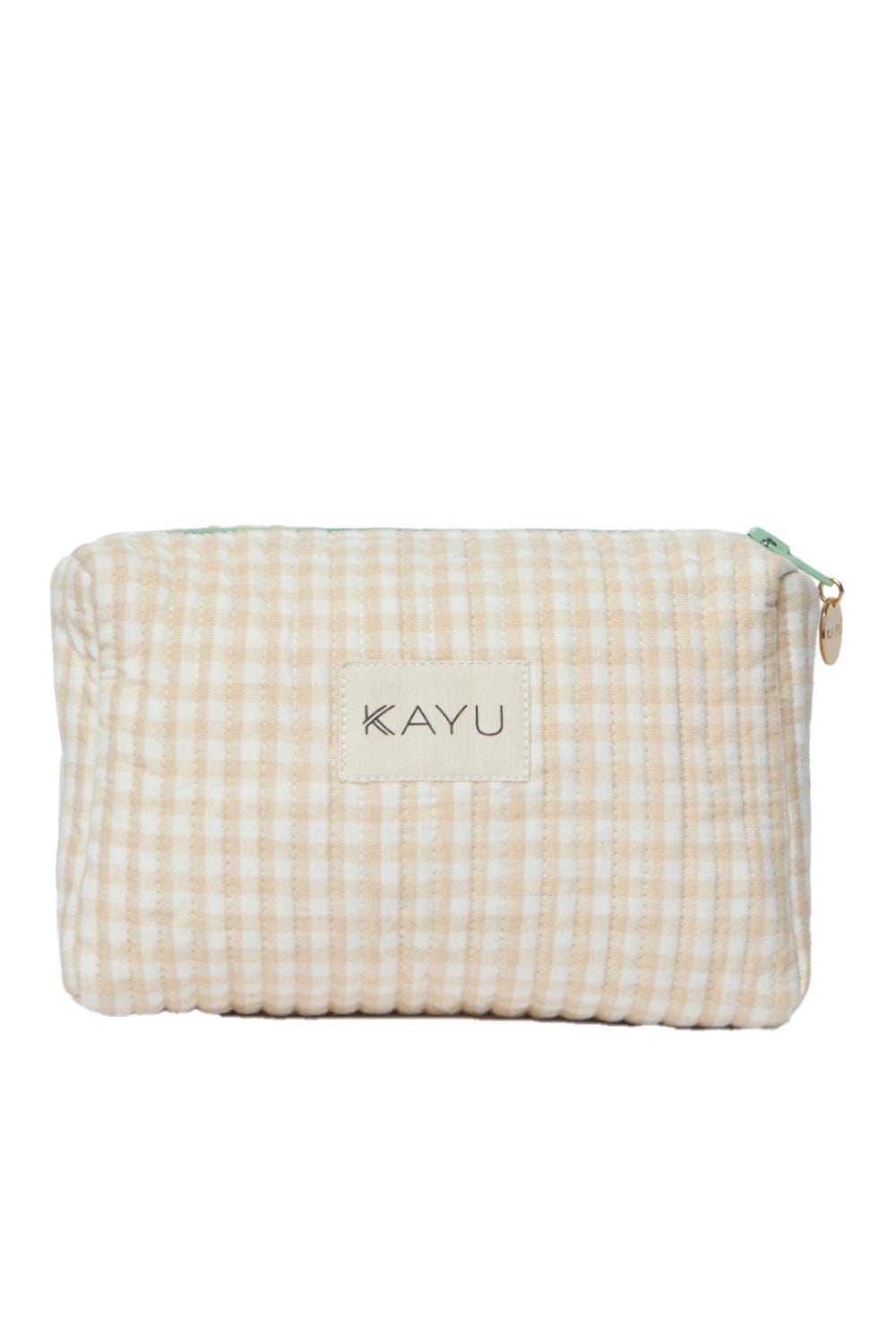 KAYU Mini Elsie Beige Gingham Travel Pouch