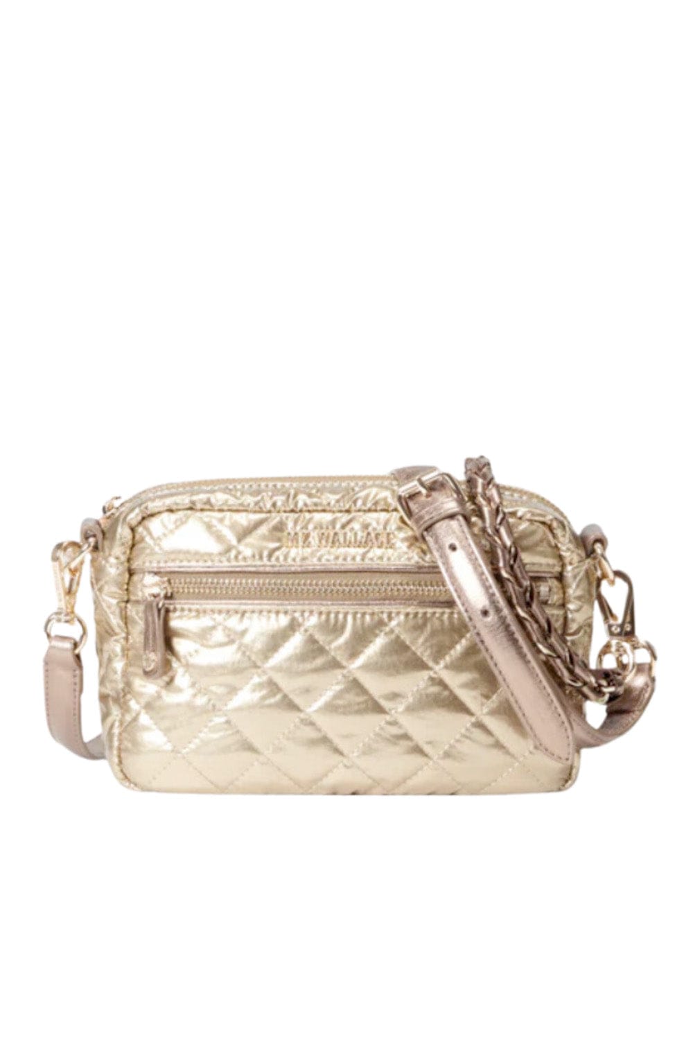 MZ Wallace Mini Crosby Metallic Gold Crossbody