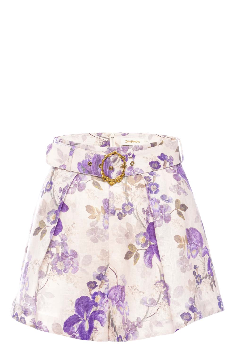 ZIMMERMANN Lyrical Blue Iris Belted Tuck Shorts