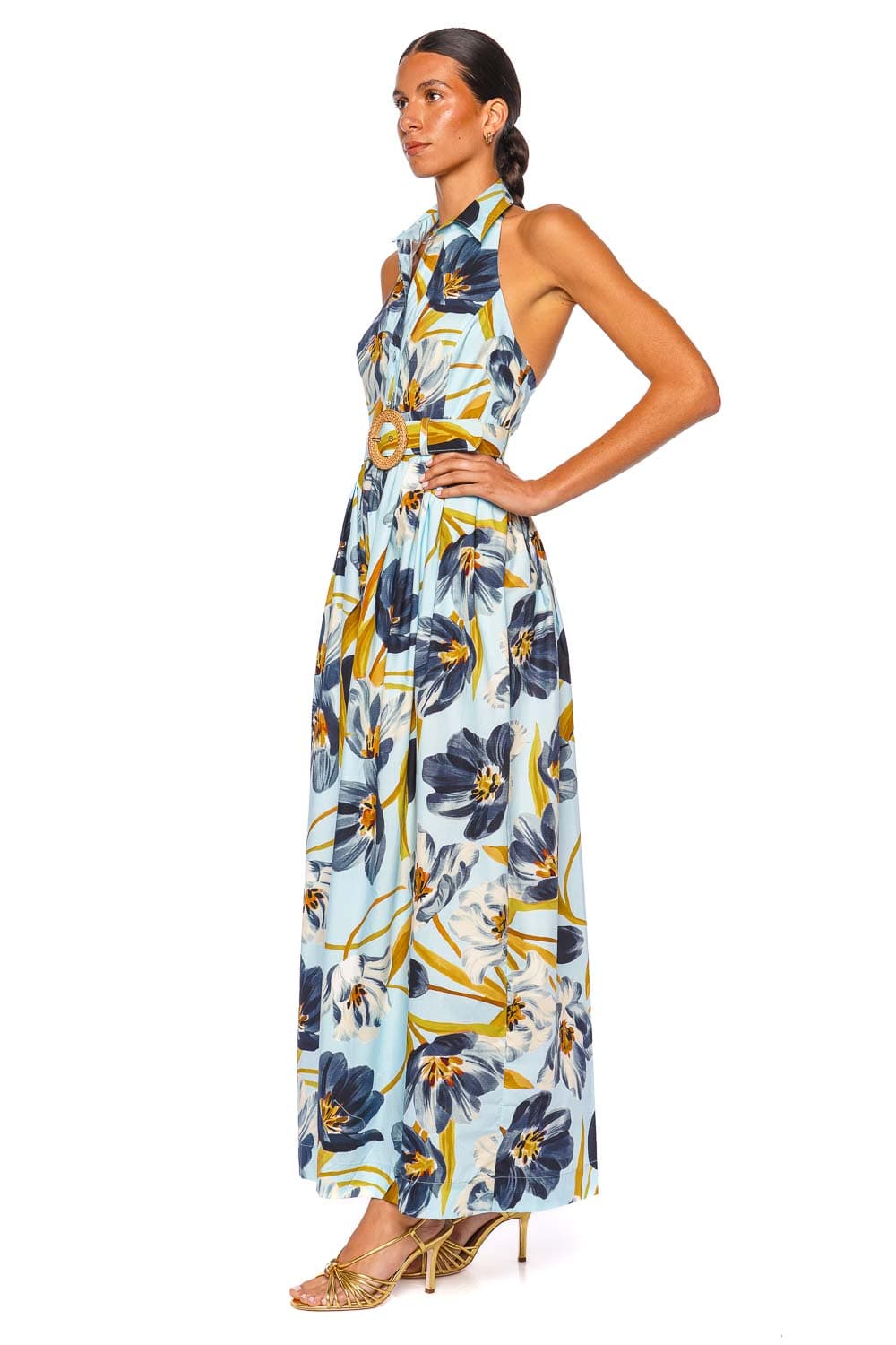 Cara Cara Quentin Marais Bloom Halter Maxi Dress
