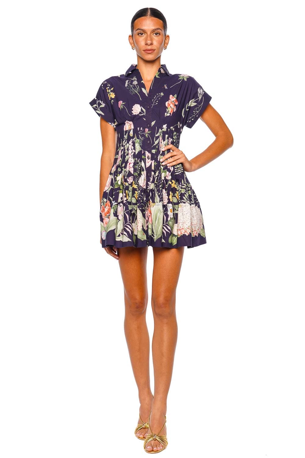 Nash Bloomsfield Navy Mini Shirt Dress