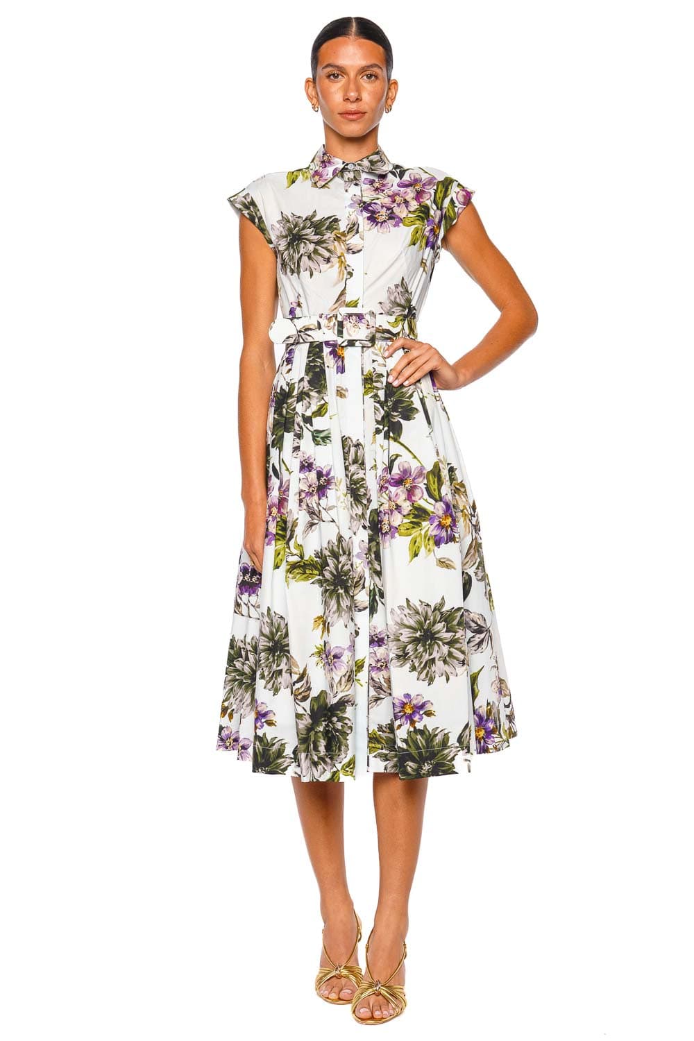 Cara Cara Octavia Margaux Bloom Belted Midi Dress