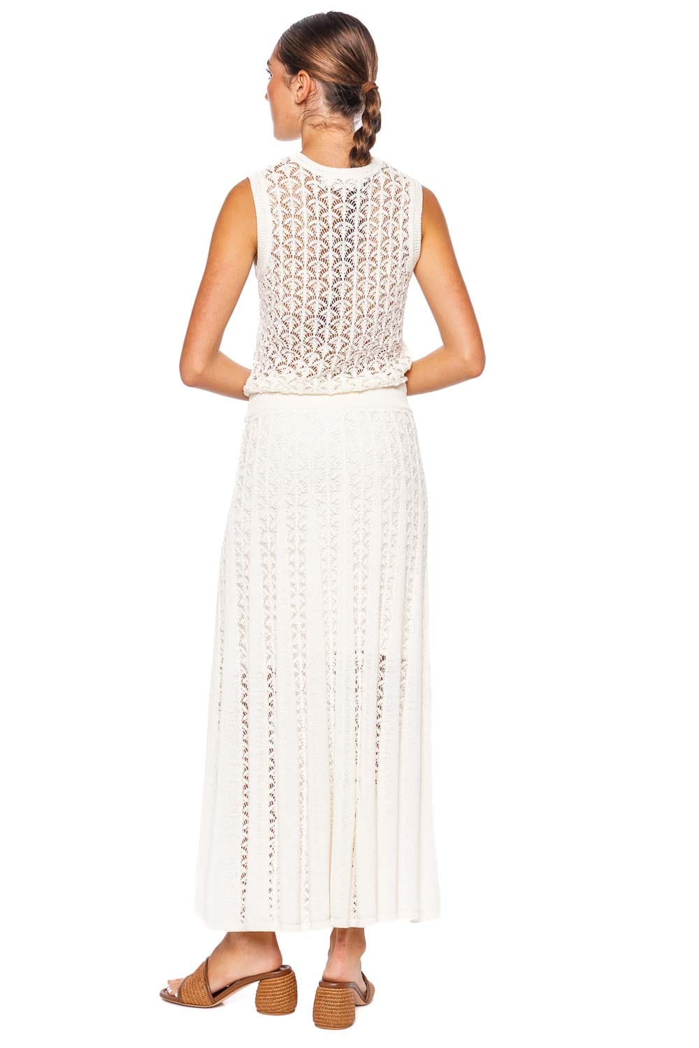 【Zimmermann】Wylie Flared Knit crochet cotton midi skirt Multi Wylie Flared Knit Skirt | Zimmermann