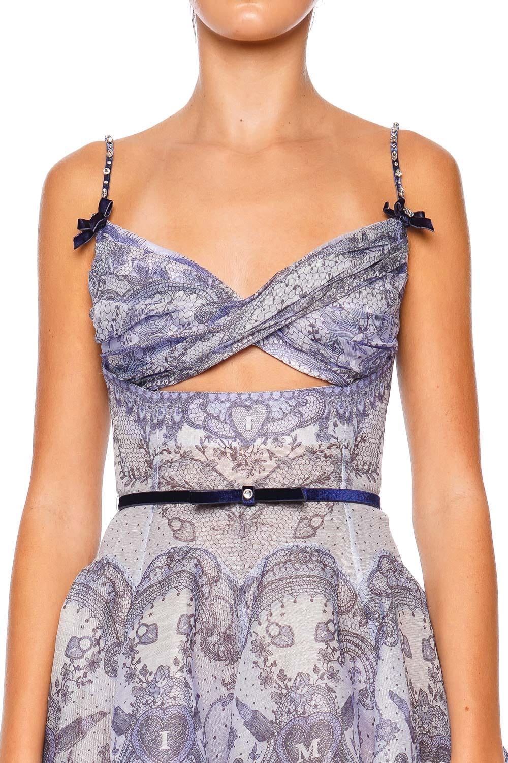 大人の上質  Crush Dress Mini Front Twist ワンピース