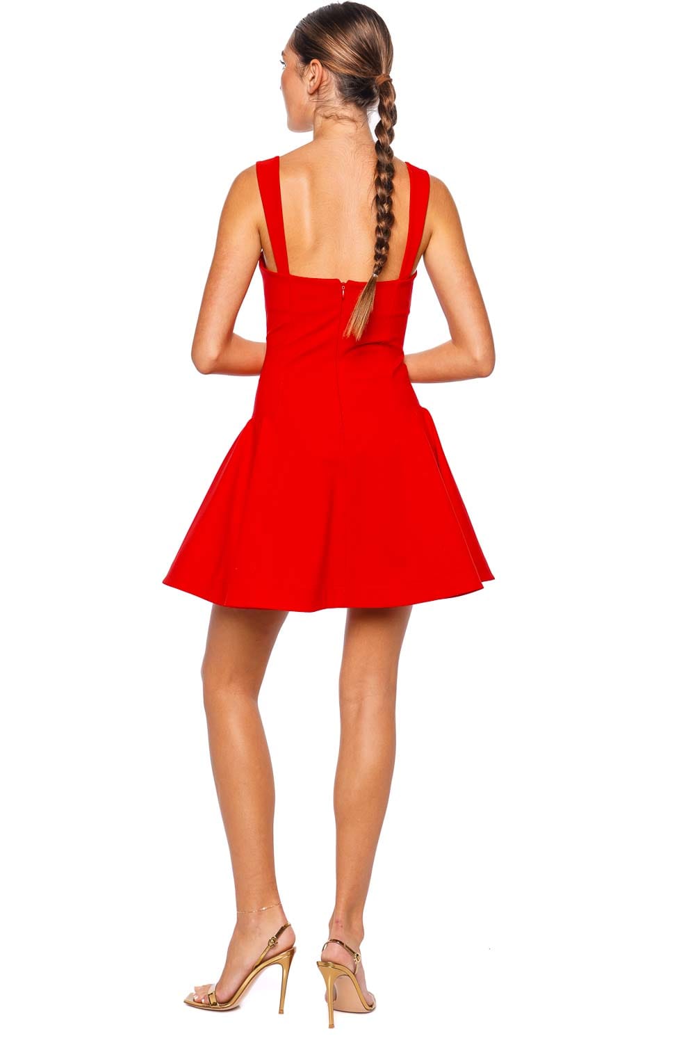 SIMKHAI Sadie Fiery Red Sleeveless Mini Dress